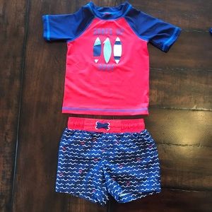 2T Cat & Jack Rash guard and swim trunks